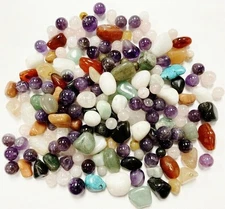 50 PIECES GENUINE GEMSTONE ASSORTED ROUND & NUGGET BEADS - WHOLESALE LOT S158