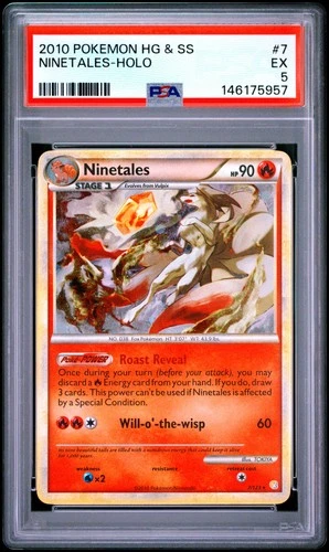 2010 POKEMON HEARTGOLD & SOULSILVER #7 NINETALES-HOLO PSA 5