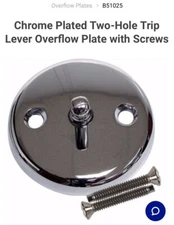 Jones Stephens Trip Lever Overflow Plate W/Chrome Plated Screws B51025.
