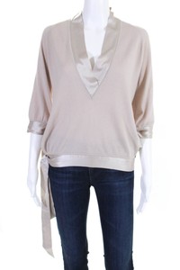 Stella-McCartney-For-H-amp-M-Womens-Silk-Trim-V-Neck-Blouse-Wool-Size-Extra-Small