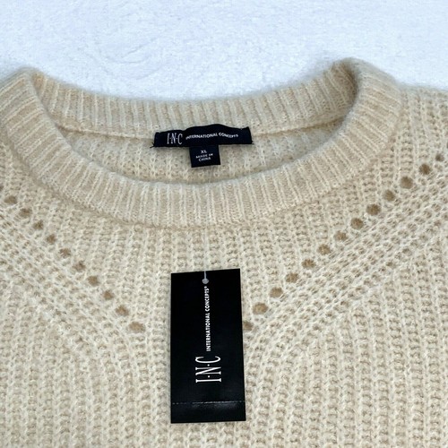INC International Concepts Light Beige Pullover Sweater Puff Sleeves Size XL - Picture 6 of 12