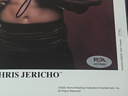 WWE CHRIS JERICHO P-740 SIGNED 8X10 ORIGINAL PROMO PHOTO WITH PSA COA FROM 2002 - Bild 2 von 3