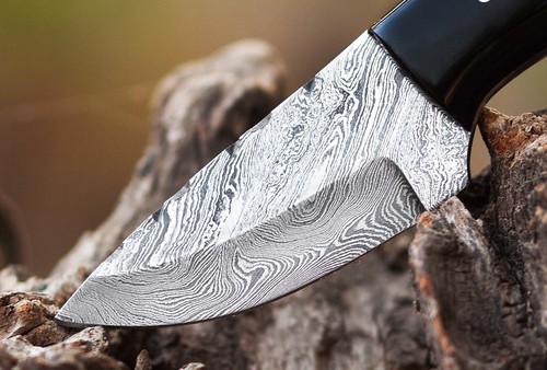 FULL TANG DAMAST KLINGE 6,5" KOMPAKT ENTHÄUTET TASCHEN CAMPING MESSER, KUHSCHEIDE - Bild 29 von 30