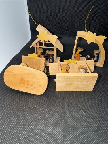 Juego de 5 adornos navideños de madera vintage de 2" MIDWEST - Imagen 5 de 6