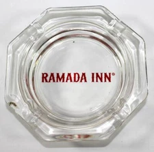 Vintage Ramada Inn Advertising Glass Ashtray