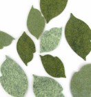 Wool Flower Stem Leaves Die Cuts - 12 Pieces Large / 16 Pieces Small