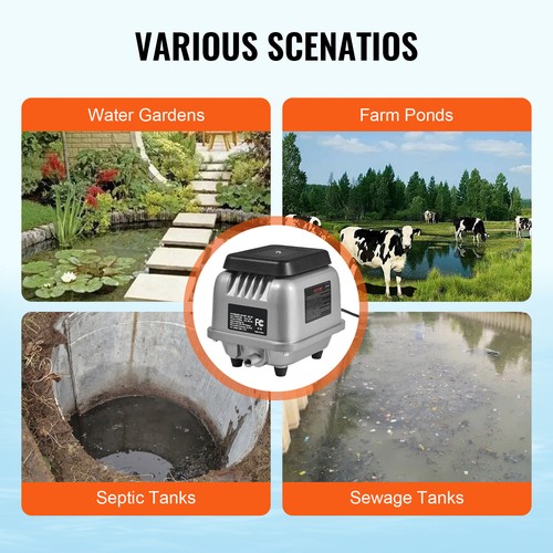 Linear Air Pump 90 L/Min Septic Aerator Pump 1/4 Acre 10ft Pond Aeration - Picture 6 of 13