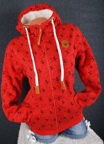 Damen Sweat Jacke Kapuze Hoodie Teddyfell gefüttert Futter Anker L XL 2XL 3XL - Bild 37 von 54