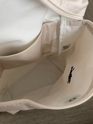 Longchamp Le Preage Original White LightBeige Leather Backpack Outlet Unused - Picture 6 of 7