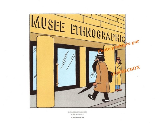 Lot 3 Ex-libris TINTIN l'OREILLE CASSEE affiche Hergé triptyque figurine totem - Imagen 2 de 4