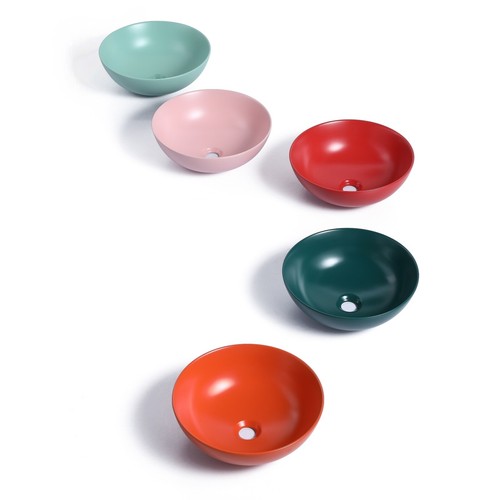 Ceramic Countertop Art Wash Basin, Vessel Sink for Matt Light Green - 第 9/10 張圖片
