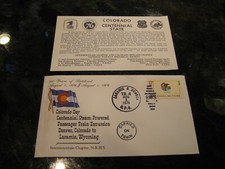 Colorado Day Centennial Steam Powered Excursion Postcard and Envelope