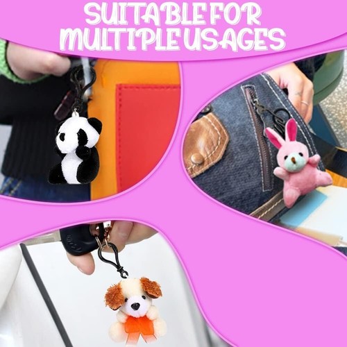 24 Pack Mini Plush Animals Toys, Small Stuffed Animal Keychain... - Picture 4 of 6