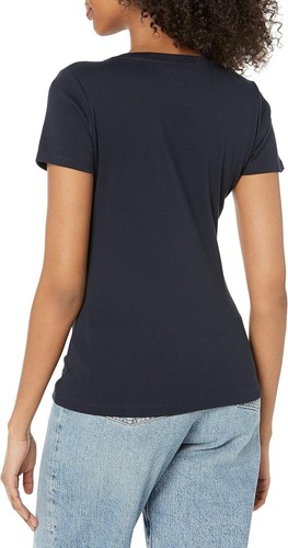 Tommy Hilfiger T-Shirt Women Plus 1X Navy Blue V-Neck Shirt Short Sleeve Tee NWT - Picture 2 of 3