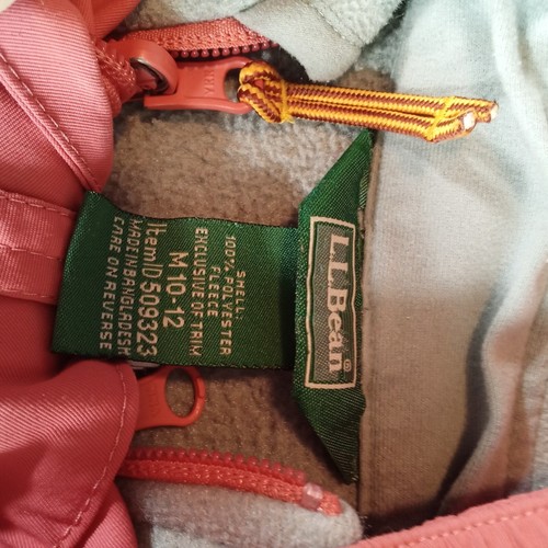 LL Bean Jacket Girl Medium Peach Mountain Classic Colorblock Logo - Picture 7 of 12