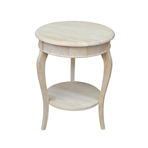 International Concepts End Table 24" H X 18" L, Round Durable Unfinished Wood - Picture 9 of 9