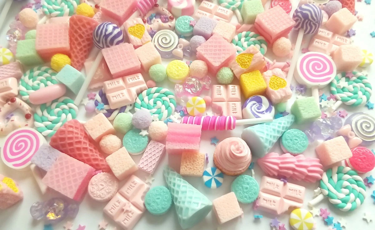 Candy sweet cabochon set, decoden charms, slime making crafts, craft  supplies