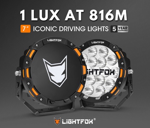 Lightfox 7inch OSRAM LED Driving Spot Lights Black Round Offroad Truck SUV 4x4 - Picture 2 of 11