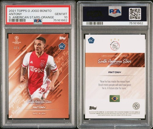 2021 Topps O Jogo Bonito South American Stars Orange #/5 Antony RC PSA 10 POP 2