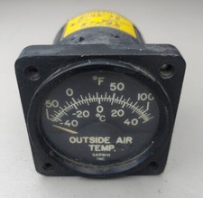 Cessna Garwin Outside Air Temp OAT Indicator Gauge P/N: 22-295 Cessna Garwin Outside Air Temp OAT Indicator Gauge P/N: 22-295