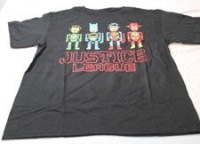 Justice League DC Comics Flash Superman Batman Black T-Shirt Size Boys XL New
