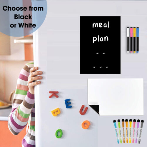 Magnetic Whiteboard or Chalkboard, Fridge Magnet Blackboard + Liquid Chalk Pens - Picture 2 of 77
