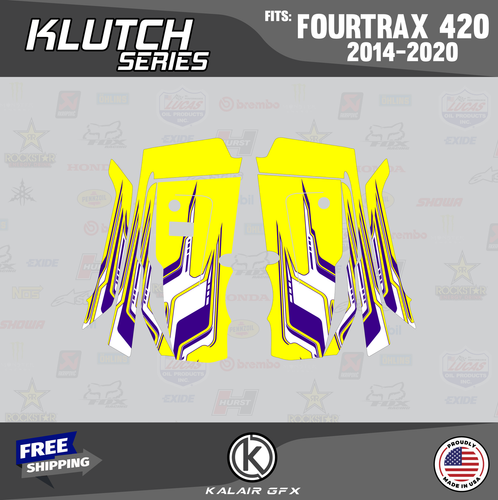 Graphics Kit for HONDA FOURTRAX 420 (2014-2023) Klutch-yellow - Picture 4 of 6