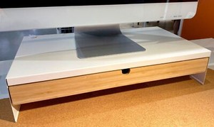 Ikea Elloven Monitor Stand With Drawer White Desk Computer Organiser 504.747.70