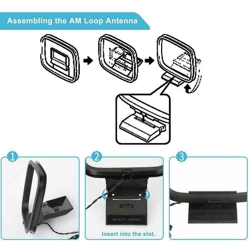 Mini Universal FM/AM Loop Antenna for sony Sharp Chaine AV Stereo Receiver Y2A5 - Foto 7 di 8
