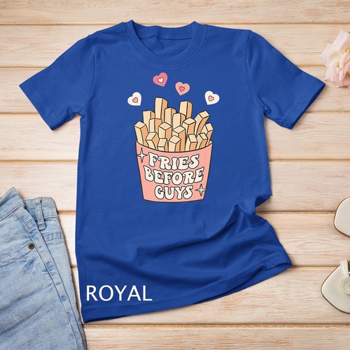 Camiseta Unisex Fries Before Guys Adolescentes Citas San Valentín - Imagen 11 de 15