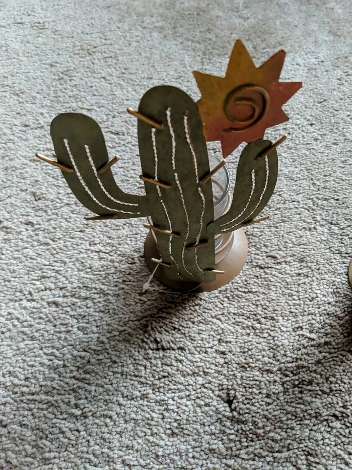  Juego de 2 Candelabros Metal Southwest Cactus Envío Gratis Foto 2 de 4
