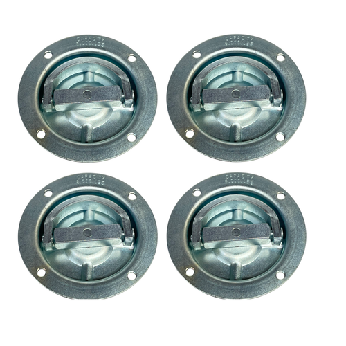 (4) Trailer Recessed Rotating Pan D-ring RV flush mount Cargo Rope Tie Down - 第 1/7 張圖片