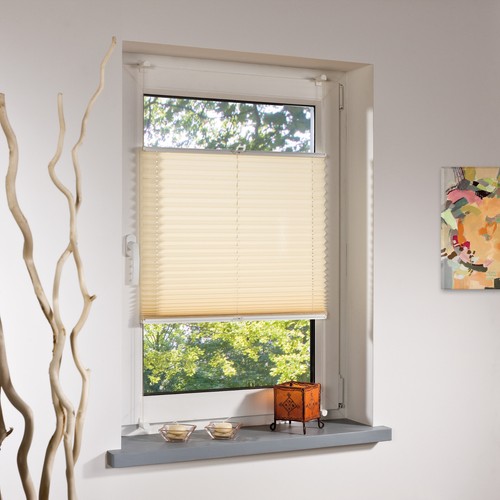 Klemmfix-Plissee verpannt für Fenster & Tür Rollo klemmplissee Sichtschutz easy - Bild 3 von 28