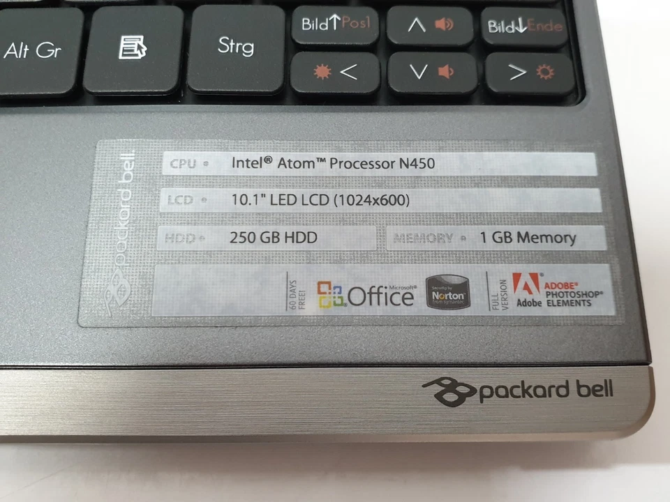 Packard Bell Mini Diagnostic Windows XP Notebook 1.66GHz 160GB 4GB Laptop 10.1" - Image 4 of 4