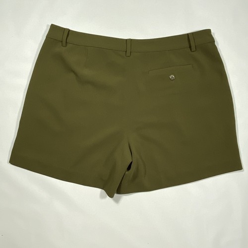 Lauren Ralph Lauren Olive Marsh Pleated Dress Shorts Lined Women's sz 14P New - Picture 5 of 8