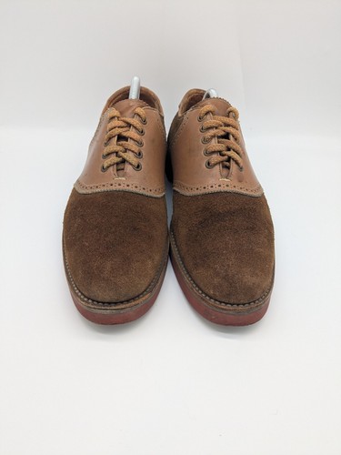 Florsheim - Brown Tan Suede Leather Saddle Shoes Casual Oxfords - Men's Size 11B - Picture 6 of 8