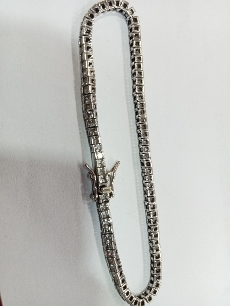 Bracelet Ancien En Argent Massif 925 Rhodié - Occasion, Style Vintage