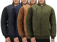 Men's Multi Pocket Casual Water Resistant Zip Up Quilted Work Bomber Jacket