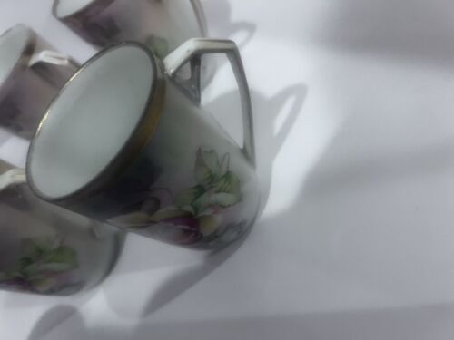 Mid Century Porcelain Bavarian Server & Cups (10) Rose Cabbage Gold Gilt - Picture 14 of 22