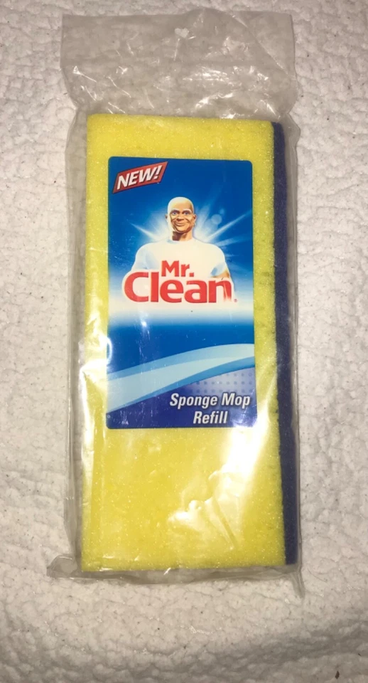 Mr. Clean De Colección Rodillo Esponja Mop Repuesto Clásico Amarillo 2013 Nuevo en Paquete A Presión Foto 4 de 4