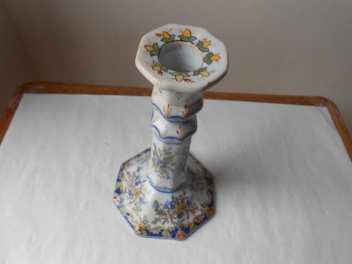 Ancien bougeoir faience à poser. Circa 1890. Desvres Fourmaintraux. Candlestick - Picture 6 of 8