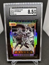 1996-97 Bowman’s Best #TB13 Allen Iverson Retro Refractor Rookie SGC 8.5 HOF