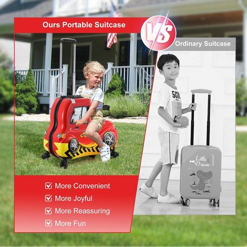 24In Kid Ride On Suitcase Luggage W/Wheel Digit Lock Safety Belt Trolley Lugg - Picture 9 of 11
