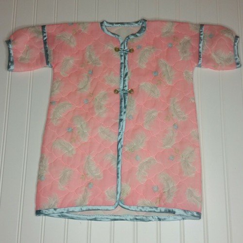 Vintage Pink Floral & Feather Quilted Toddler or … - image 1