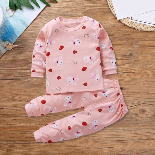 Winter Fall Toddler Girls Long Sleeved Cat Print Tops And Pants For 0-7 Years - Picture 3 of 28
