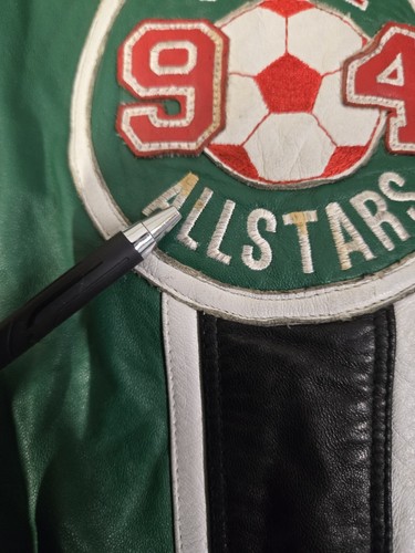 Vintage Michael Hoban 1994 USA Soccer Futbol Football Leather Jacket 2XL - Picture 6 of 16