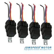 Heavy Duty 4 pack 12V 40 amp Car Auto 5 pin & wire Relay Waterproof Plug Socket
