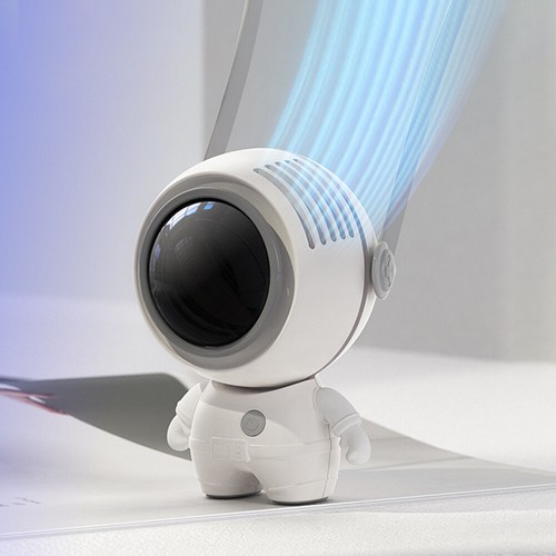 Mini Fan USB Astronaut Shaped Portable Hanging Neck Handheld Bladeless Fan - Picture 12 of 14