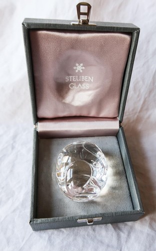 Steuben Glass Works Woodland Mouse Hand Cooler/Paperweight 1992 In Original Box - 第 2/7 張圖片