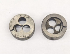 2 Kromhard 1/16"-64 UNS Round Dies 13/16" OD Screw Adjustable Die CS USA